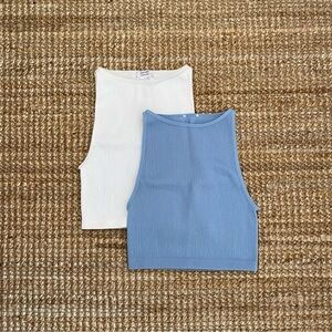 Cotton On ribbed cropped tanks (pack of two)